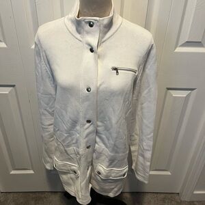 Ralph Lauren size XL 100% Cotton Women's White Button-Up Jacket